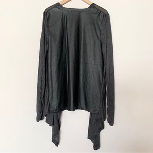 NWOT leatherette panel cardigan